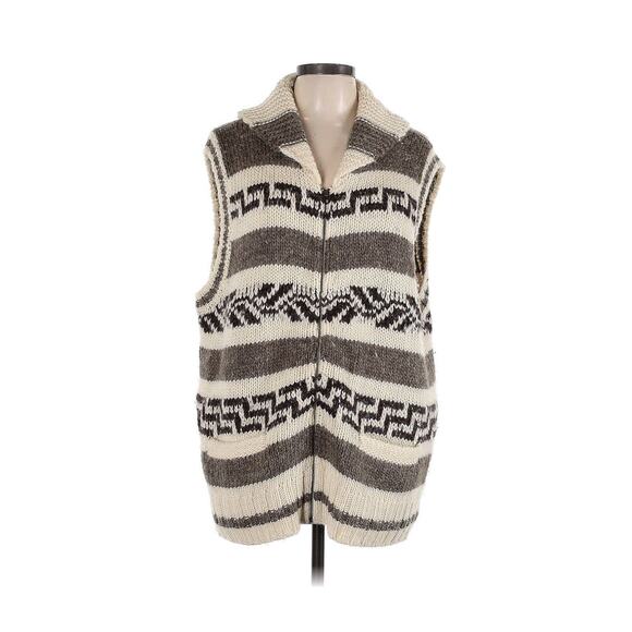 Ralph Lauren Denim & Supply Knit Wool Dude Sweater Vest Lebowski Tan Aztec L - Picture 1 of 3